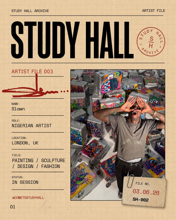 Slawn student file cover, London to Los Angeles, Study Hall 002